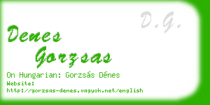 denes gorzsas business card