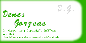 denes gorzsas business card